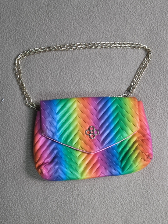Handbags - Rainbow Quilted Crossbody Bag with Gold Chain